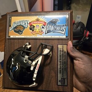 1995 Hall of Fame Game Jags vs Panthers Helmet and Ticket